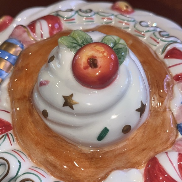 Fitz & Floyd VTG Nutcracker Sweets Pie Plate Carrier w/Lid Christmas Candy - Picture 4 of 11